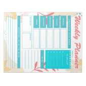 Kute Blauwgroen Green Weekly Planner Notitieblok (Voorkant)