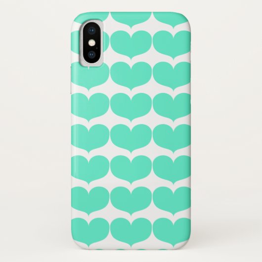 Kute Blauwgroen harten Case-Mate iPhone Case (Achterkant)