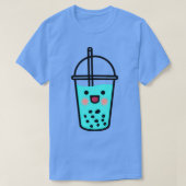 Kute blauwgroen melkthee met bobba t-shirt (Design voorkant)