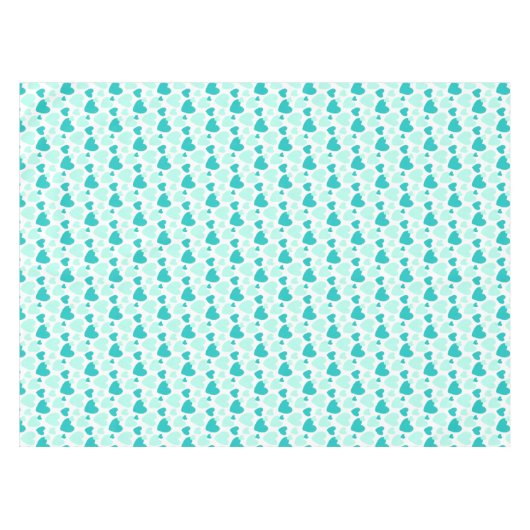 Kute Blauwgroen Mint Specized Heart Patroon Tafelkleed (Voorkant (Horizontaal))