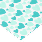 Kute Blauwgroen Mint Specized Heart Patroon Tafelkleed (Gekanteld)