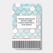 Kute Blauwgroen roze Waterverf Zeemeerminescales Badge (Back)