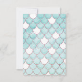 Kute Blauwgroen roze Waterverf Zeemeerminescales Bedankkaart (Achterkant)