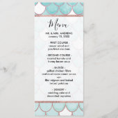 Kute Blauwgroen roze Waterverf Zeemeerminescales Menu (Voorkant)