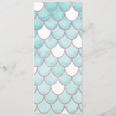 Kute Blauwgroen roze Waterverf Zeemeerminescales Menu (Achterkant)