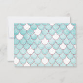 Kute Blauwgroen roze Waterverf Zeemeerminescales Save The Date (Achterkant)