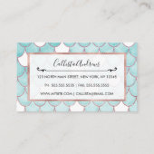 Kute Blauwgroen roze Waterverf Zeemeerminescales Visitekaartje (Achterkant)