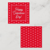 Kute Bleke Waterverf Hearts Pattern on Red Notitiekaartje (Voorkant / Achterkant)