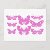 Kute  Block Print Butterfly in Pink Briefkaart (Voorkant)
