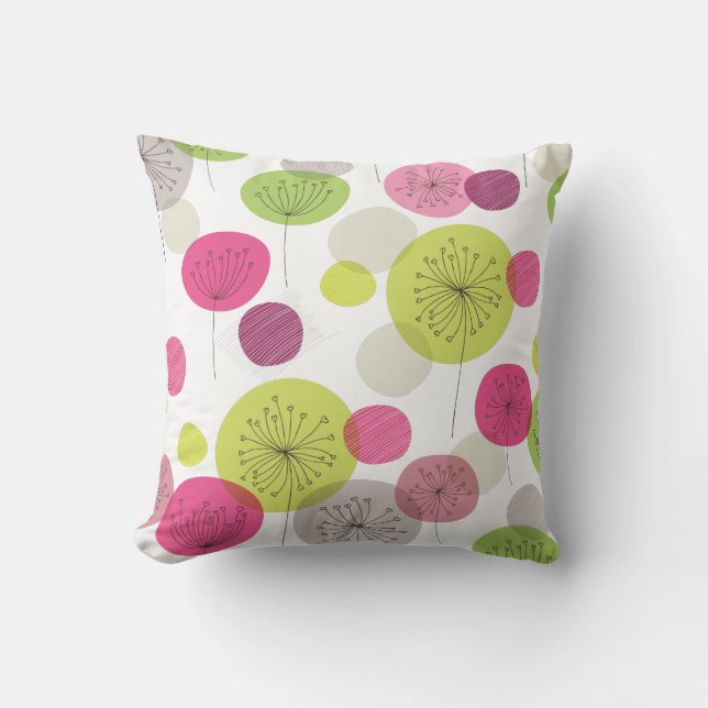 Kute bloemen retro abstract patroon design kussen (Voorkant)