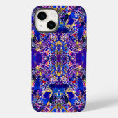 Kute blue abstracte elementen werpen kussen Case-Mate iPhone case (Achterkant)