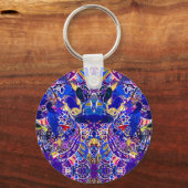 Kute blue abstracte elementen werpen kussen sleutelhanger (Voorkant)