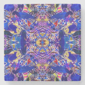 Kute blue abstracte elementen werpen kussen stenen onderzetter (Voorkant)