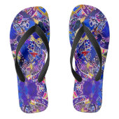 Kute blue abstracte elementen werpen kussen teenslippers (Voetbed)