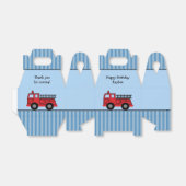 Kute Blue and Red Fire Truck Personalized Birthday Bedankdoosjes (Uitgevouwen)