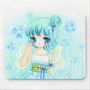 Kute blue anime fairy girl muismat
