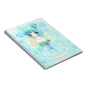 Kute blue anime fairy girl notitieboek (Rechterzijde)