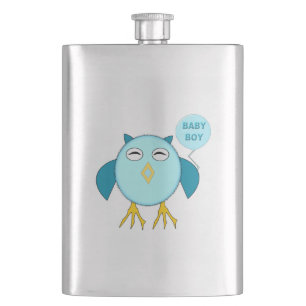 Kute Blue Baby Boy Owl Flasers Heupfles