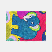 Kute Blue Baby Elephant - Quillike design Fleece Deken (Voorkant (Horizontaal))