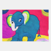 Kute Blue Baby Elephant - Quillike design Inpakpapier Vel (Voorkant 3)