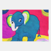 Kute Blue Baby Elephant - Quillike design Inpakpapier Vel (Voorkant 2)