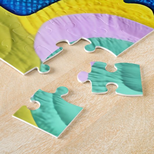 Kute Blue Baby Elephant - Quillike design Legpuzzel (Zijkant)