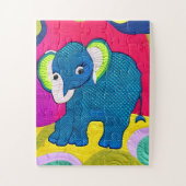 Kute Blue Baby Elephant - Quillike design Legpuzzel (Verticaal)