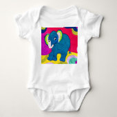 Kute Blue Baby Elephant - Quillike design Romper (Voorkant)