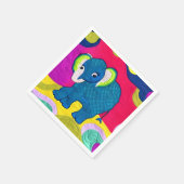 Kute Blue Baby Elephant - Quillike design Servet (Hoek)