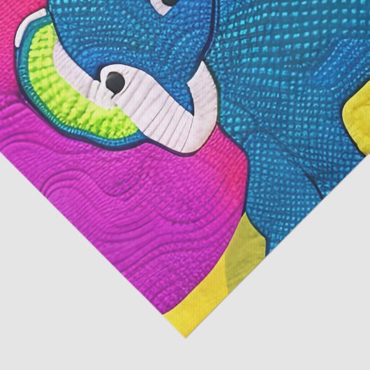 Kute Blue Baby Elephant - Quillike design Tissuepapier (Detail)