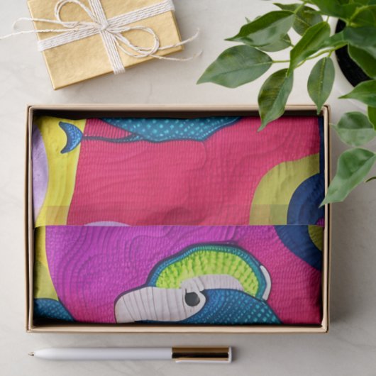 Kute Blue Baby Elephant - Quillike design Tissuepapier (Geschenk)