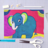 Kute Blue Baby Elephant - Quillike design Tissuepapier (Craft)