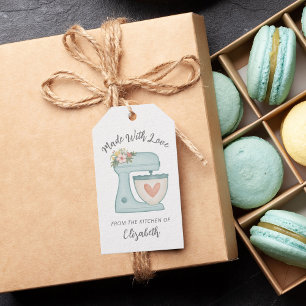 Kute Blue Bakery Mixer gemaakt met Labels met lief Cadeaulabel