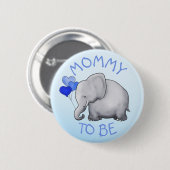 Kute Blue Balloons Elephant Baby shower Mam-to-be Ronde Button 5,7 Cm (Voorkant /achterkant)