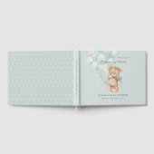 Kute Blue Barly Wait Beer Balloon Baby shower Gastenboek (Volledig)