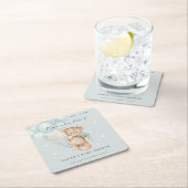 Kute Blue Barly Wait Beer Balloon Baby shower Kartonnen Onderzetters (Insitu)