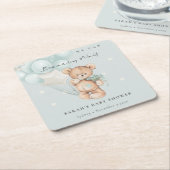 Kute Blue Barly Wait Beer Balloon Baby shower Kartonnen Onderzetters (Schuin)