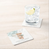 Kute Blue Barly Wait Beer Balloon Baby shower Kartonnen Onderzetters (Insitu)