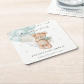 Kute Blue Barly Wait Beer Balloon Baby shower Kartonnen Onderzetters (Schuin)