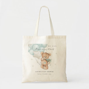 Kute Blue Barly Wait Beer Balloon Baby shower Tote Bag