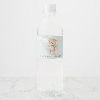 Kute Blue Barly Wait Beer Balloon Baby shower Waterfles Etiket