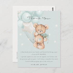 Kute Blue Beer Barly Wait Balloon Baby shower Briefkaart