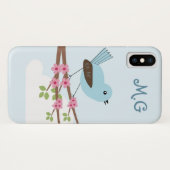 Kute Blue Bird in Blossom Tree Case-Mate iPhone Case (Achterkant (horizontaal))