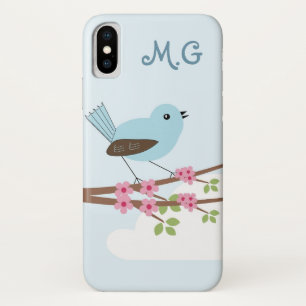 Kute Blue Bird in Blossom Tree Case-Mate iPhone Case