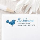 Kute Blue Bird Return Address Labels (Insitu)