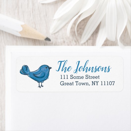 Kute Blue Bird Return Address Labels (Insitu)