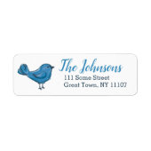Kute Blue Bird Return Address Labels (Voorkant)
