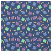 Kute Blue Books Stof (Swatch)