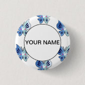 Kute Blue Butterflies Ronde Button 3,2 Cm (Voorkant)