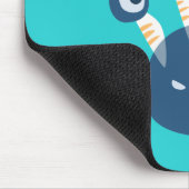 Kute Blue Cartoon Monster met vier ogen Kinder Muismat (Hoek)